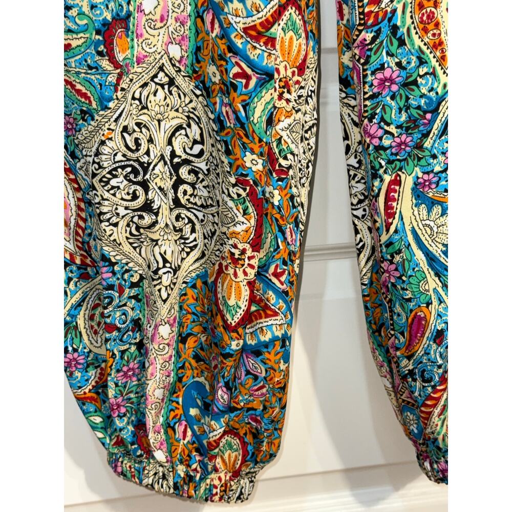 Cupshe Boho Floral Smocked Waist Tapered Leg Cover-Up Pants, Women's Size S - Picture 5 of 8